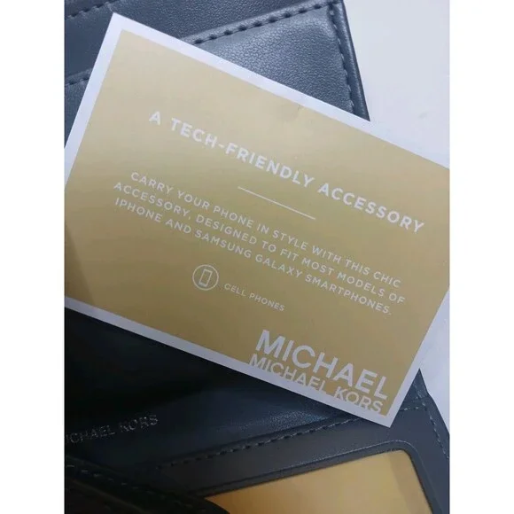 Michael Kors Jet Set Travel Continental Leather Wristlet Wallet Slate Gray NWT - Picture 10 of 16